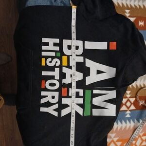Black Hoodie with 'I Am Black History' Print